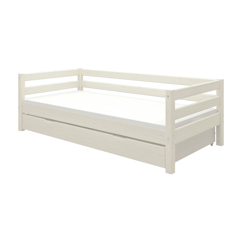 FLEXA Single Bed with Pull-out Bed, CLASSIC White Washed