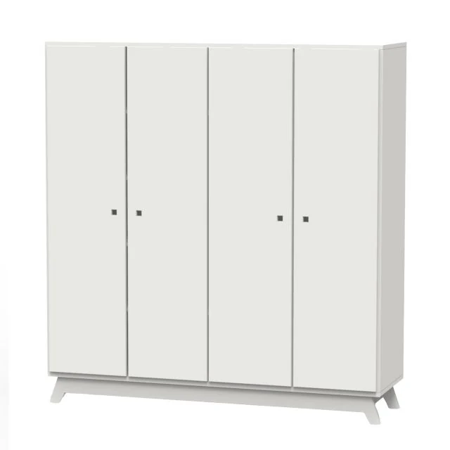 4-door MADAVIN Wardrobe + Natural Varnished Birch Legs